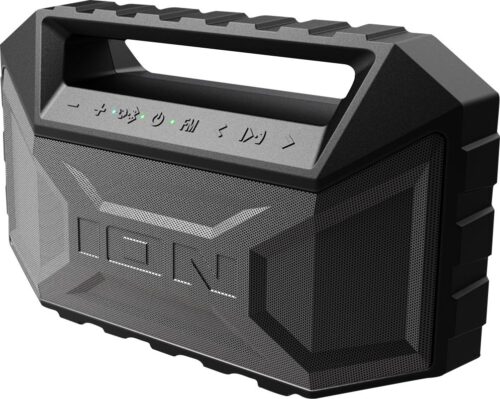 ION Audio Aquaboom | Waterproof Stereo Bluetooth Speaker with Built-in Microphone & Rechargeable Battery (50W)