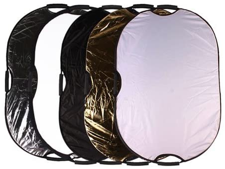 CowboyStudio Photography Photo Portable Grip Reflector 32 x 48 inch 5 in 1 Oval Collapsible Multi Disc Reflector with Handle