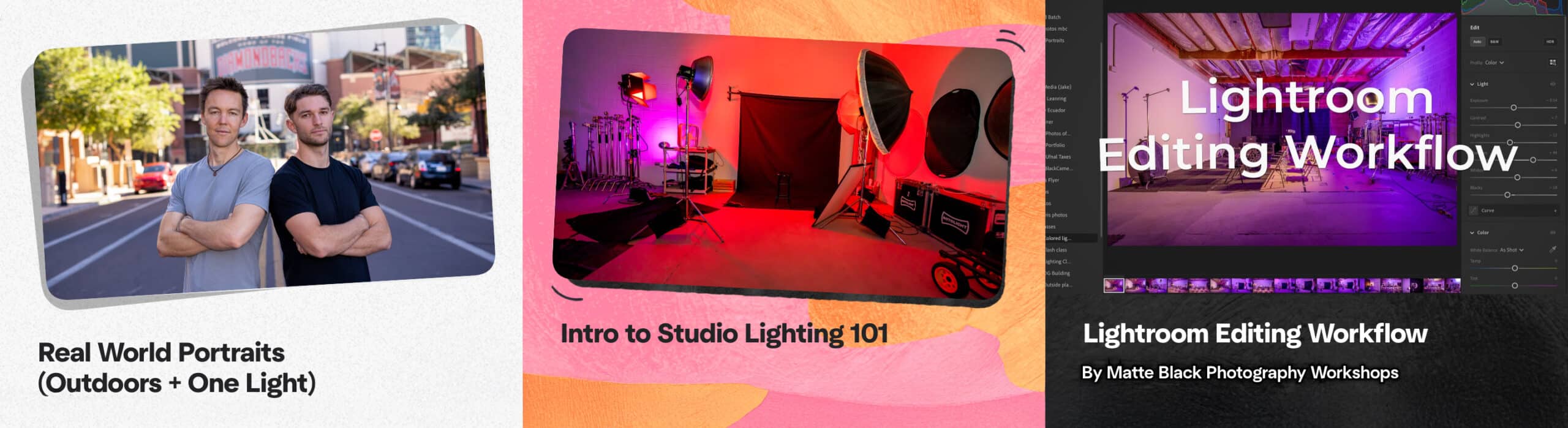 Photo of two men outdoors in front of a city building with trees and cars in the background.